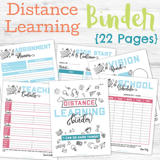 Distance Learning Binder (22 pages) 🎓