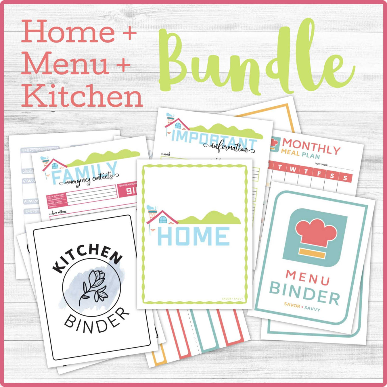 Home/Kitchen/Recipe Binder BUNDLE (115 Pages) 📎 Savor and Savvy