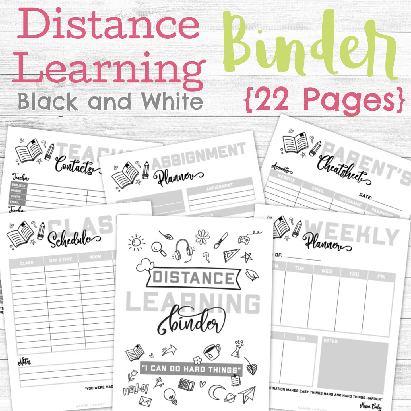 Distance Learning Binder (22 pages) 🎓
