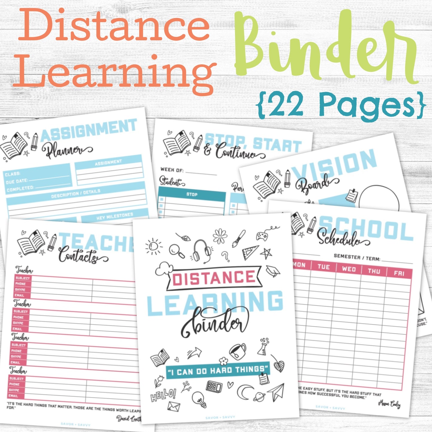 Distance Learning Binder (22 pages) 🎓