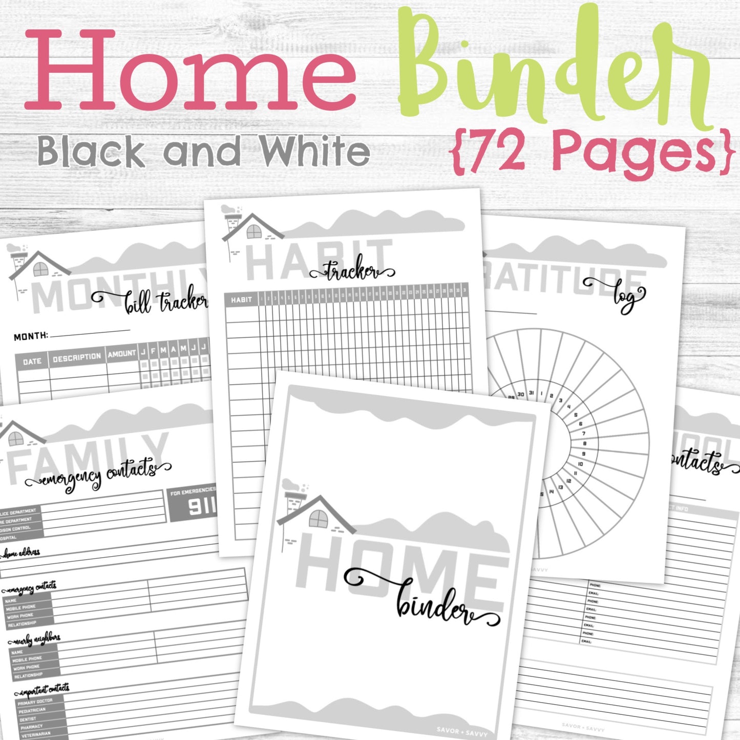 72-Page Household Binder 🏡