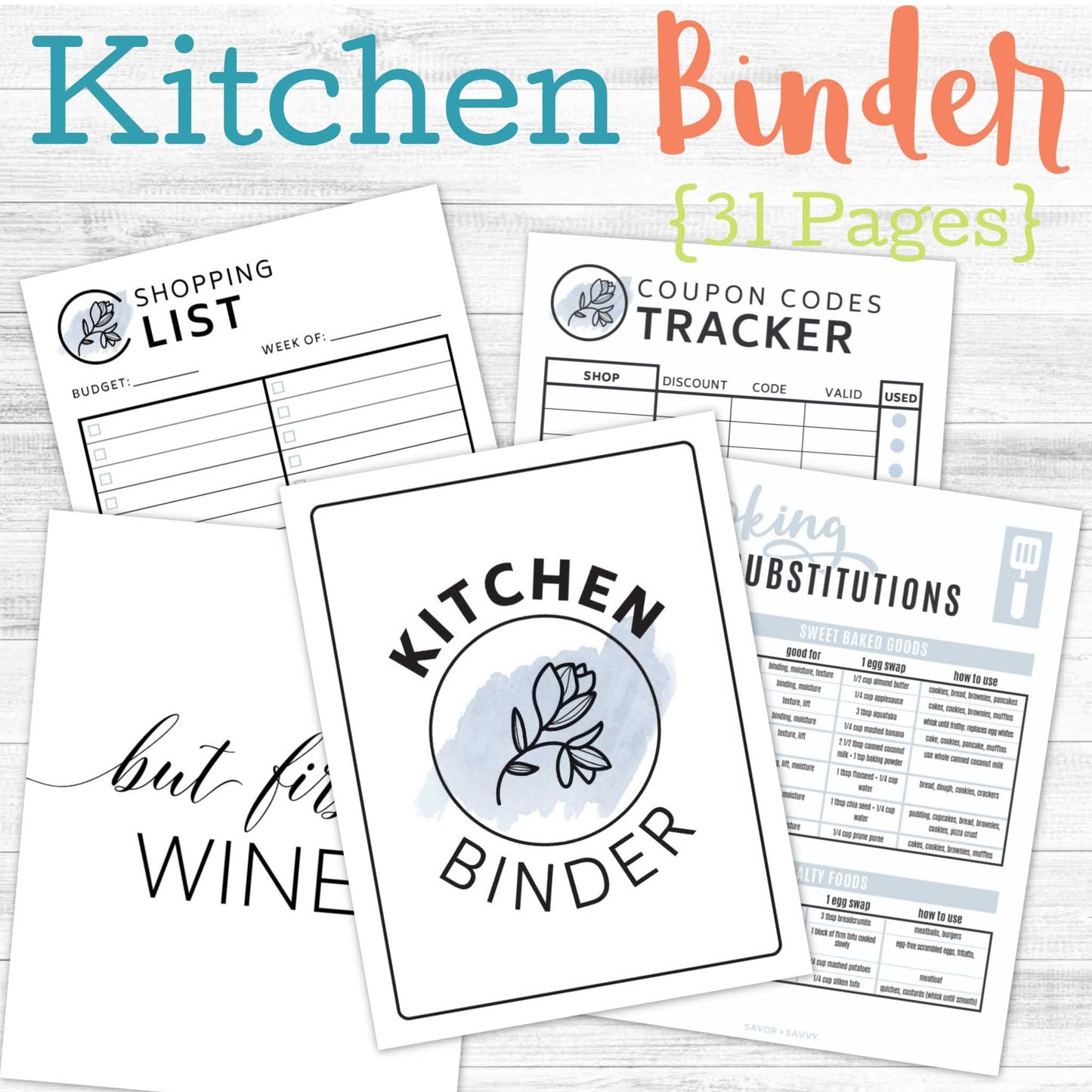 31-Page Mini-Kitchen Binder 🍽