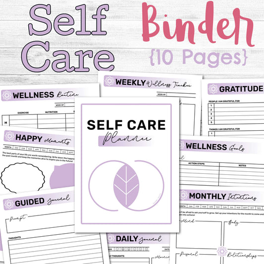Self Care and Wellness Binder